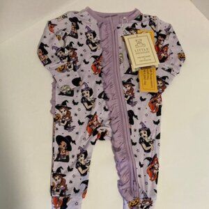NWT Little Snuggles Halloween Disney Princess Bamboo Ruffed Zippy - size 0-3